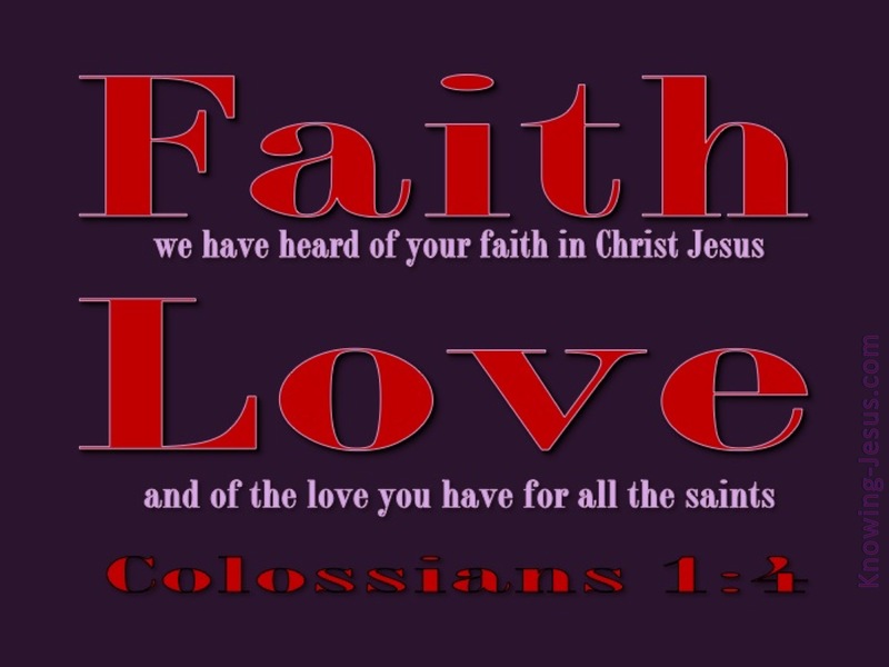 Colossians 1:4 Faith And Love (red)